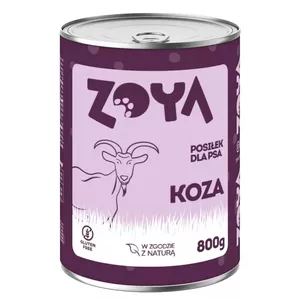 Влажный корм для собак ZOYA Goat 800 г — полноценный рацион для взрослых с мясом козы, влажность 84%, белок 7,4%