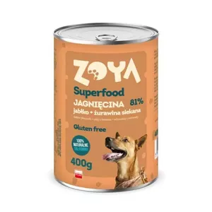 Влажный корм для собак ZOYA Superfood Lamb 400 г — полноценный консервированный рацион, монопротеин, для взрослых, без глютена и сахара