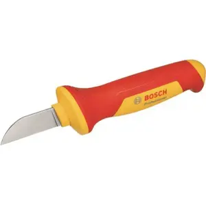 Нож для кабеля Bosch VDE Professional 1600A02NF5 — изолированный инструмент для электрика, красно-жёлтый