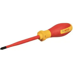 Screwdriver Bosch VDE PH2 x 125 Professional, insulated PH2 tip, 125 mm shaft, red/yellow