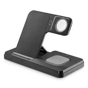 Mobile device dock station Smartwatch Smartphone Tech Pop WIRESTAND3IN1FBK Black