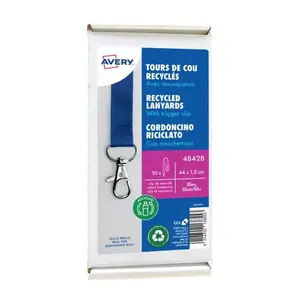 Badge holder Avery 4842B Metal PET Blue 10 pcs