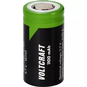 Uzlādējams litija akumulators Voltcraft VC-18350 3.7V 1100mAh ar plakanām kontaktēm