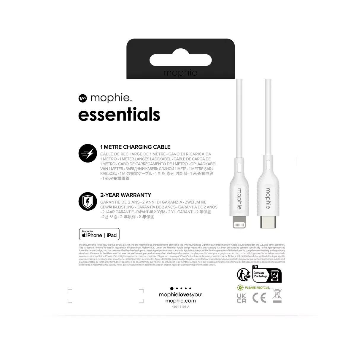 Кабель для зарядки mophie essentials Lightning to USB-C Photo 5