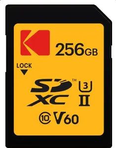 Kodak EKMSD256GUHS2V1K 256 GB SDXC UHS-II Class 10 Memory Card Read 300 MB/s Write 160 MB/s