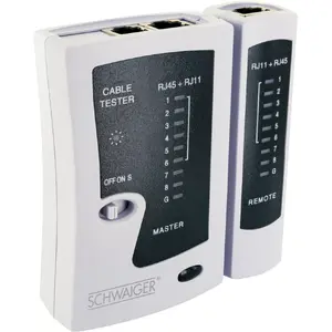 Network Cable Tester Schwaiger NWM1 531 RJ-11 RJ-45 Black White