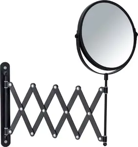 Bathroom cosmetic mirror Wenko model 50882 on adjustable arm, wall-mounted magnifying mirror