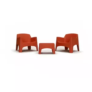 Outdoor garden furniture set BICA Ibiza Terrace – brick red seating and table set