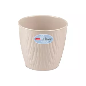 Flower pot stefanplast Liberty Ø16 x 15 cm white – plastic indoor/outdoor planter