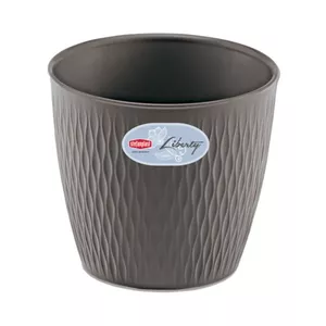 Кашпо stefanplast Liberty Ø30×27 см серое — горшок для улицы с дренажем