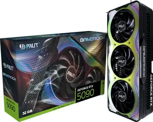 Видеокарта PALIT GeForce RTX 5090 — 32 ГБ GDDR7, 512-bit, PCIe 5.0, 3×DP 2.1b + 1×HDMI 2.1b, 3 вентилятора, 575 Вт