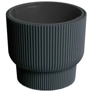 Prosperplast Flowerpot Milly DBMLR300-S433 Anthracite Low Round 30x27 cm 10 L