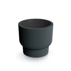 Flowerpot Milly by Prosperplast model DBMLR400-S433 Anthracite - low planter, 20 L capacity