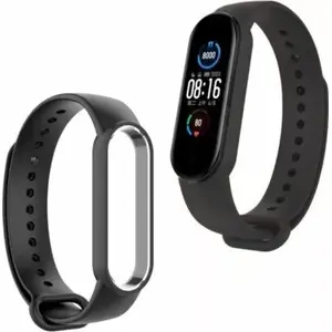 Silicone wristband for Xiaomi Mi Band 7 by Strado — Black