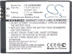 Battery pack Cameron Sino AHDBT-301 / AHDBT-302 / AHDBT-201 for GoPro HERO3 / HERO3+ (replacement, model SB7925)