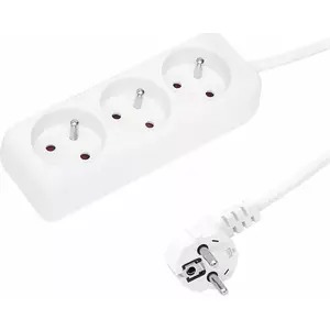 Сетевой удлинитель BLOW PR-3M-3G/W — 3 розетки с заземлением, кабель 3 м 3x1,5 мм, белый