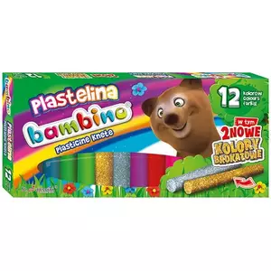 Пластилин Bambino Plastelina 12 цветов — набор для лепки, мягкий нетоксичный