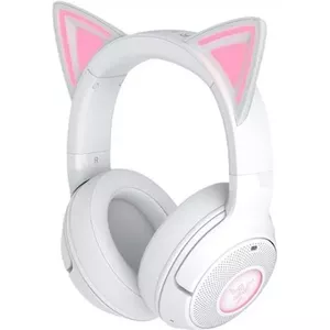 Bezvadu spēļu austiņas Razer Kraken Kitty V2 BT White ar Bluetooth, THX Spatial Audio, RGB apgaismojumu