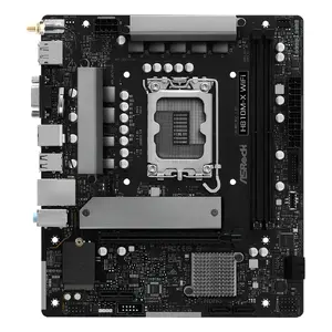 Материнская плата ASRock H810M-X WiFi — Intel H810, LGA 1851, microATX, DDR5, 2 DIMM, 128 ГБ, Wi‑Fi 5, 2.5Gb LAN, M.2, SATA III