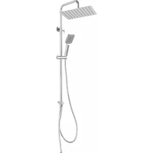 Душевой набор FERRO NP48 Wizard Square Pro с квадратной потолочной/настенной лейкой дождевого типа, хром
