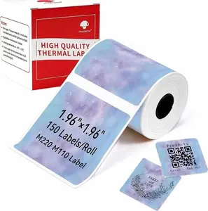 Phomemo Square Sticker Paper for M110 M120 M200 M221 Label Printers, 150 Pieces, Colorful