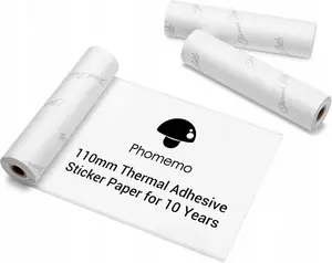 Etiķešu papīra ruļļi Phomemo 110 mm balti pašlīmējoši, 3 ruļļu komplekts — priekš Phomemo M832/M04/S/AS/Q22