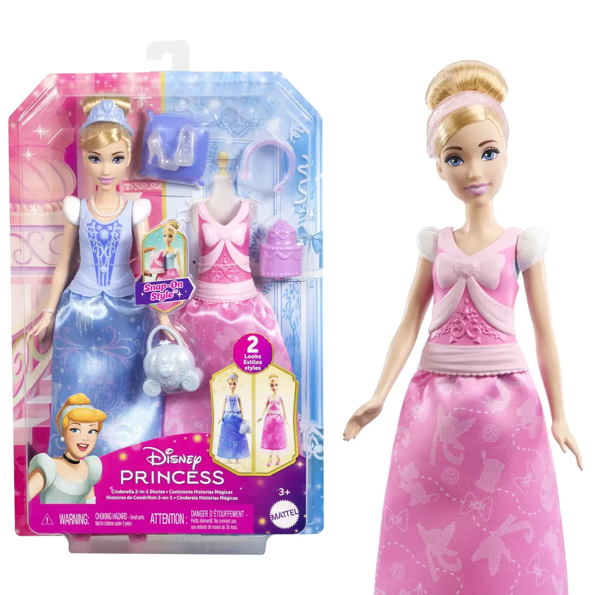 Modes lelle Mattel Disney Princess Cindarella 2-in-1 Stāsti Photo 2
