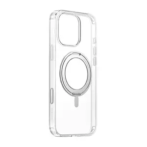 Magnētiskais vāciņš Baseus SkyRing 360° priekš iPhone 16 Pro — caurspīdīgs, ar magnētisku gredzenu 360°