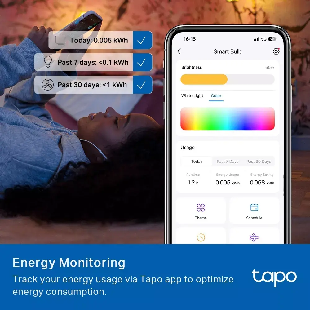 Умная лампочка TP-Link Tapo Smart WiFi Light Bulb Photo 10