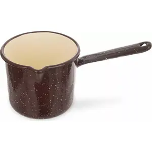 Enamel Saucepan ORION 1.2 L brown, rondelek, stovetop cooking pot
