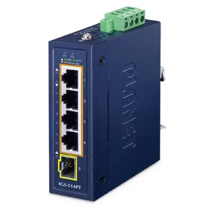 Neadministrēts slēdzis PLANET IP30 IGS-514PT 4-portu Gigabit Ethernet PoE