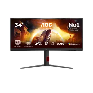 AOC G4 CU34G4Z Curved Gaming Monitor 34" Wide Quad HD 3440 x 1440 Fast VA LED 240 Hz 1 ms Black and Red