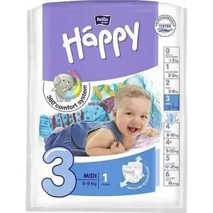 Baby diaper pack Bella Happy Midi 3, 5–9 kg, single piece