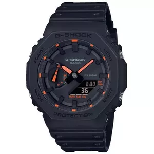 Rokaspulkstenis G-SHOCK GA-2100-1A4ER — kvarca, oglekļa/epoksīda korpuss, melns, Ø 48,5 mm, biezums 11,8 mm, 3 gadu baterija