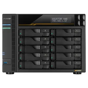 NAS Desktop Asustor LOCKERSTOR 10 Gen3 — AMD Ryzen V3C14 2.3 GHz, 16 GB DDR5, 4-bay, Black