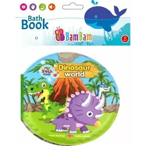 Книжка для купания Bambam KSIAZECZKA DO KAPIELI SWIAT DINO — водонепроницаемая игрушка для ванной