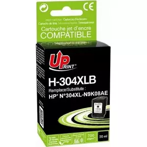 Картридж UPrint H-304XLB совместимый с HP 304XL N9K08AE, черный, 20 мл для HP DeskJet 2620/2630/2632/2633/3720/3730/3732