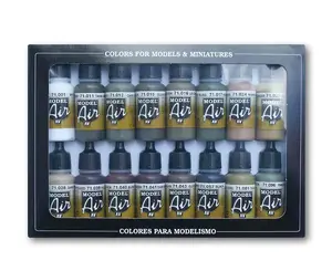 Krāsu komplekts VALLEJO German/Allied WWII — akrila modelēšanas krāsas, 17 ml pudelītes, vēsturiskās militārās krāsas