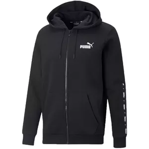 Толстовка Puma ESS+ Tape Full-Zip FL черная с молнией и капюшоном