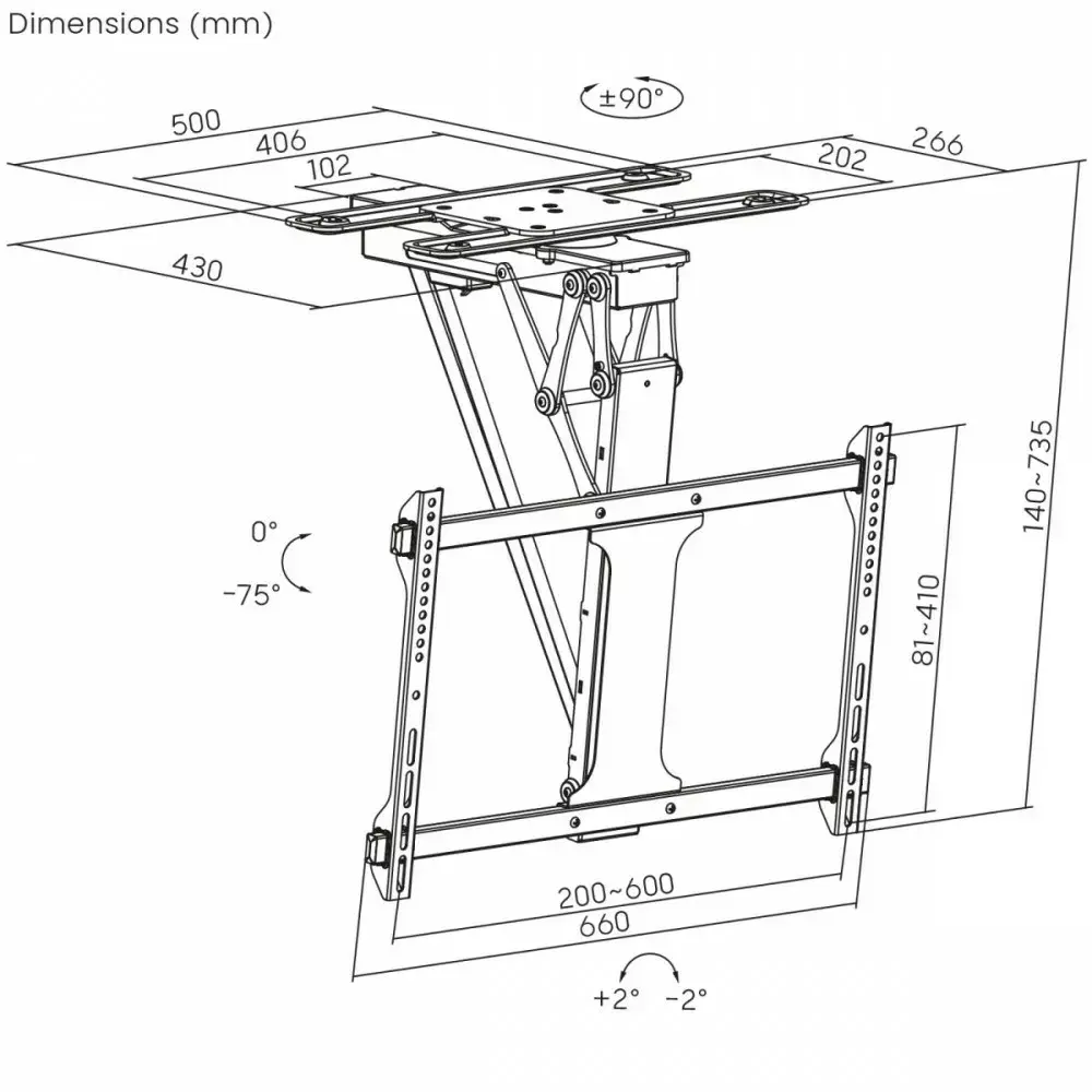 Ceiling electric TV mount MACLEAN MC-490 Photo 5