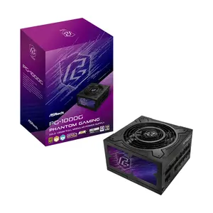 Блок питания ASRock Phantom Gaming PG-1000G 750 Вт, ATX 20+4 pin, 80 PLUS Gold, вентилятор 135 мм, полностью модульный, чёрный