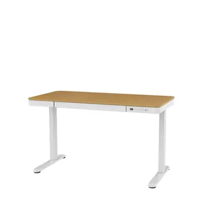 Electric height-adjustable desk ActiveJet ET119W-C 140x70 cm — 1 motor, height 725–1225 mm, white/oak