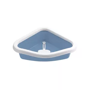 Туалет для кошек Stefanplast Sprint Corner 56x40x14 см синий/белый — угловая модель