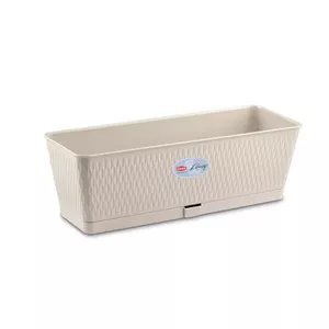 Planter box stefanplast Liberty 50×18×16 cm white — rectangular plastic planter