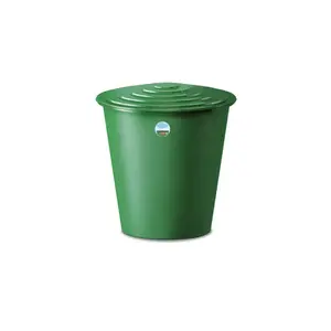 Plastic water barrel Stefanplast 2144203, 210 L capacity, with lid and tap, Ø76.5×81 cm