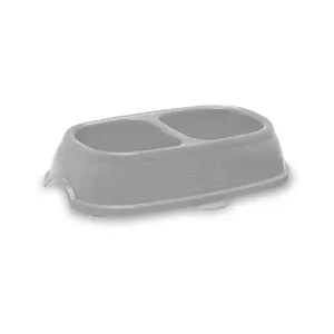Кормушка stefanplast Break 11 — 0,4 л пластиковая миска для животных, ассорти серый/синий, 28×17×6 см