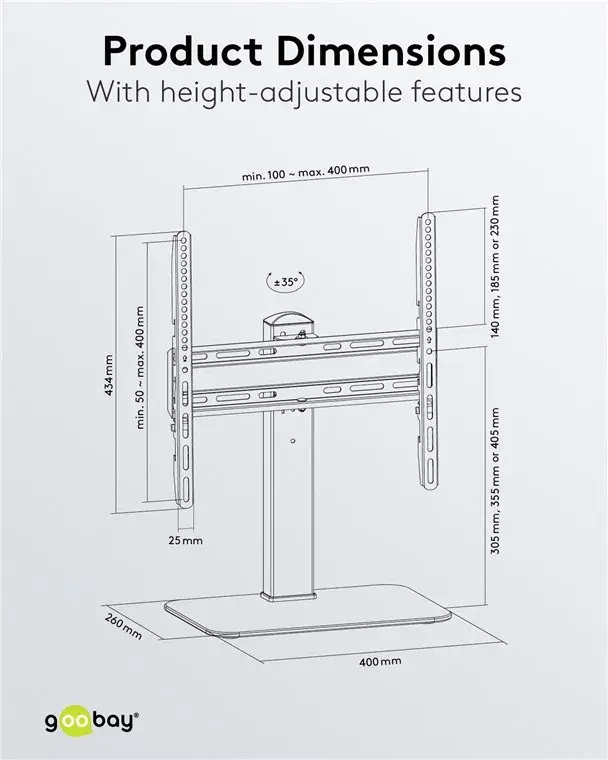 Goobay Fixed Basic TV stiprinājums 70" Melns Photo 6
