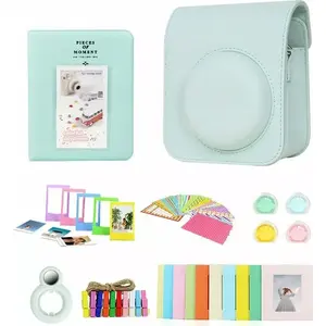 Protective case and accessory set 8-in-1 for Fujifilm Instax Mini 12 by LoveInstant, green (mint)