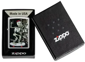 Zippo pocket lighter Zippo 48911 with skateboard design, windproof refillable metal lighter