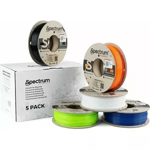 Филамент для 3D-печати Spectrum Premium PET-G 1,75 мм 5×250 г — Artic White, Deep Black, Lion Orange, Navy Blue, Lime Green